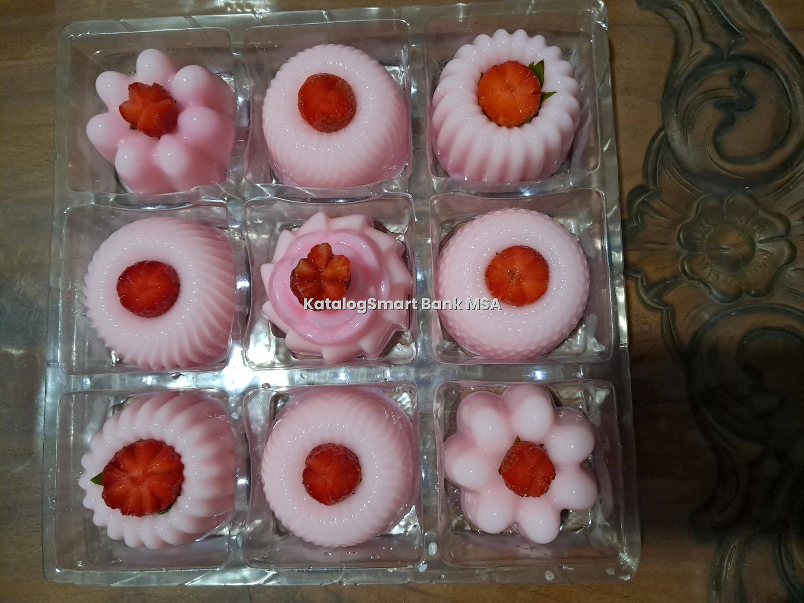 Puding Susu Stawberry 9pcs
