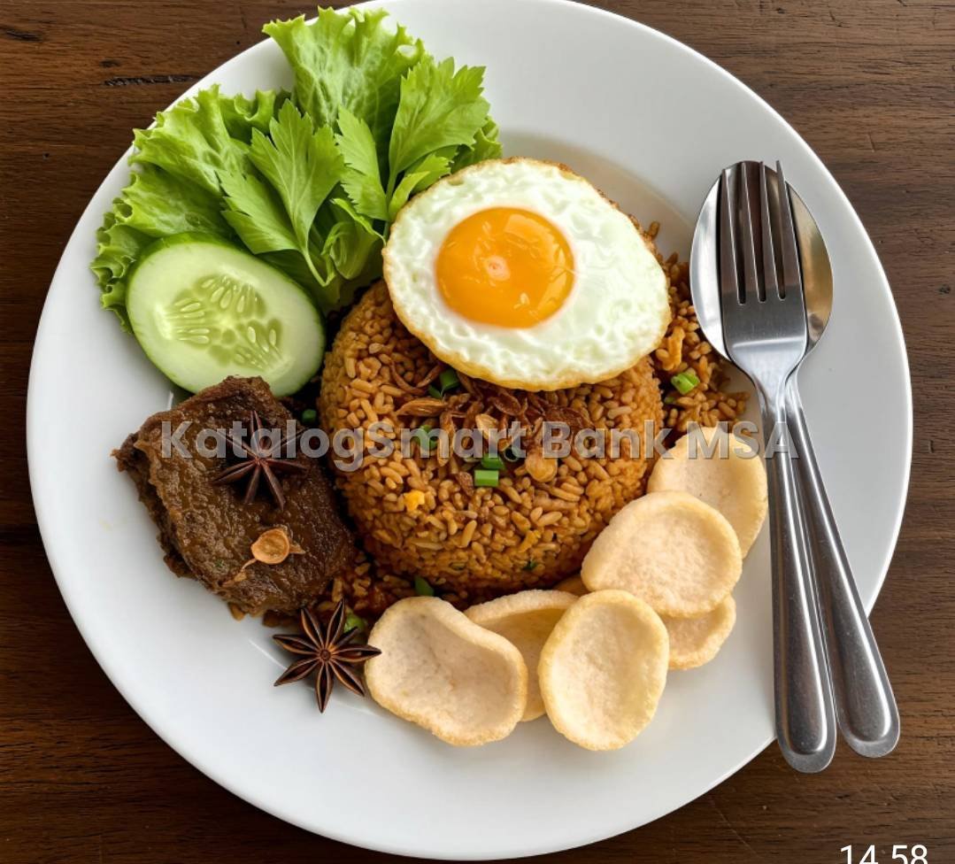 Nasi goreng rempah ekstra telur
